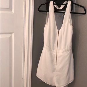 White backless romper